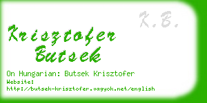 krisztofer butsek business card